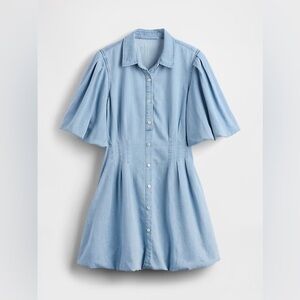 NWT! GAP Denim Bubble Mini Shirtdress - Size XS